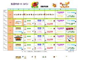 コパン　11月活動予定表のサムネイル